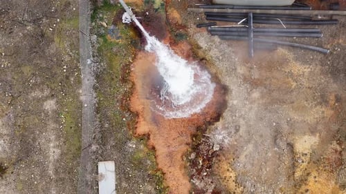Natural Hot Spring Nature Boiling Clear Water