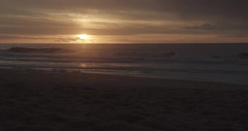 Sunset on the beach of the island Sylt