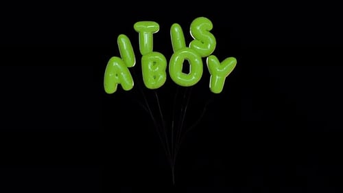 It Is A Boy Balloon Green