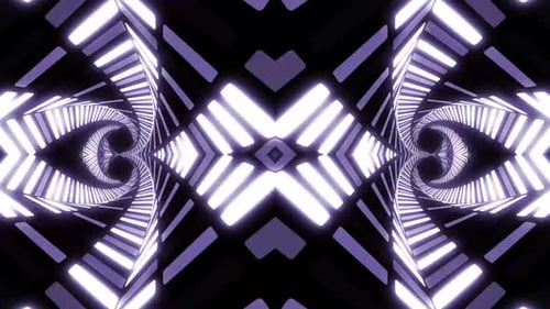 Abstract neon tunnel looping animation for music visuals or video game