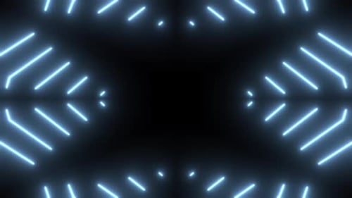 Glowing Neon Geometric Lines Loop Background