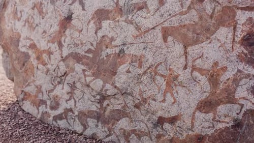 Rock Paintings Carvings Ant Open Air Museum in Almaty
