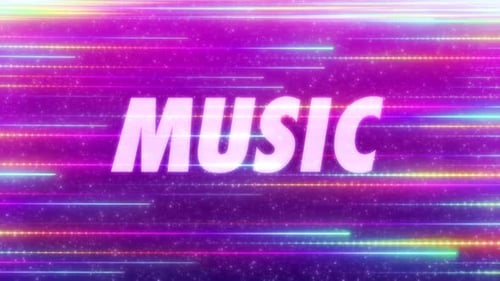 Music Word With Colourful Background