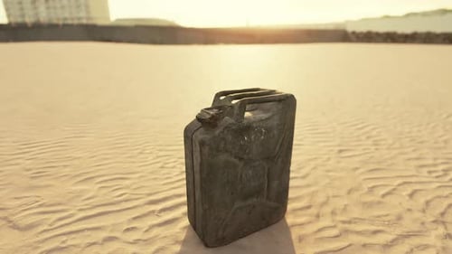 Old Rusted Fuel Can on the Beach
