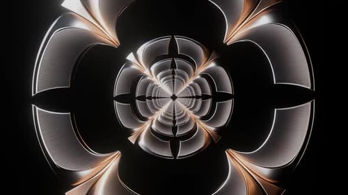 Abstract Metallic Geometric Tunnel Loop Background