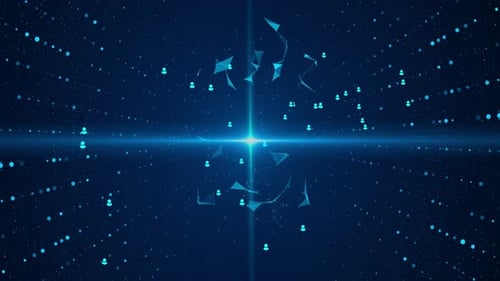 Futuristic Digital Cyberspace Particles and Digital Data Network Connections Any Economy Financial