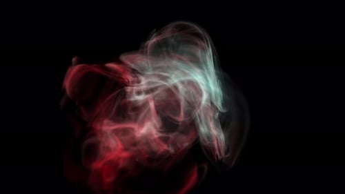 Fluid Abstract Smoke Swirls with Red and Blue Colors