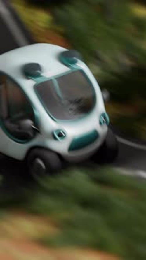 Seamless 3D Loop of Stylized Cartoon Cars Driving on Abstract Roads