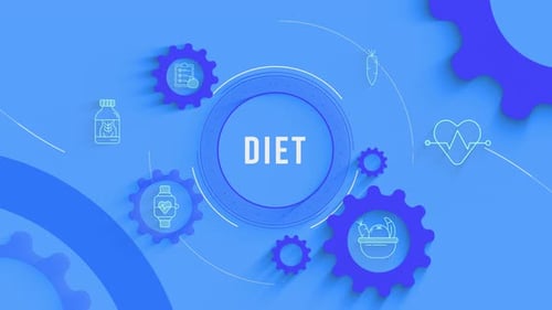 Minimalist Health and Diet Infographic Animation with Icons