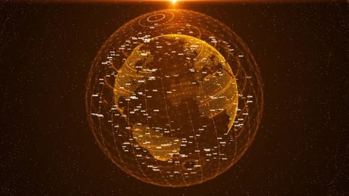 Futuristic Digital Globe with Global Network Connections