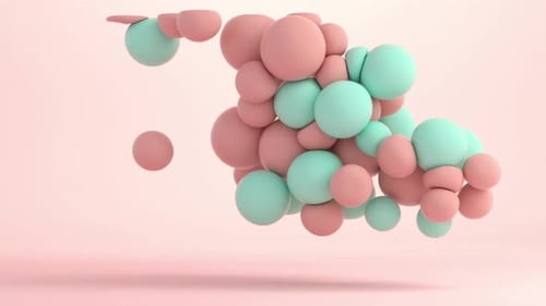 Soft Pastel Spheres Fluid Motion Abstract Background