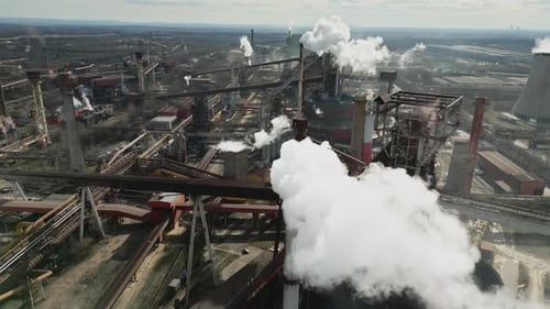 Throwing Smoke in the Sky From Big Factory