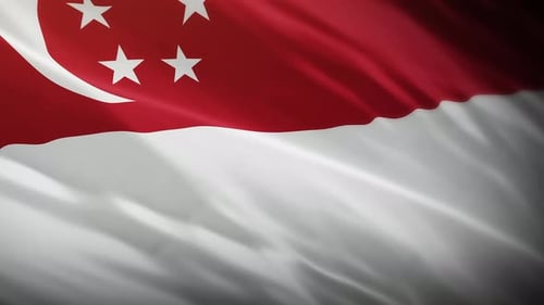 Realistic Waving Flag of Singapore National Identity Loop