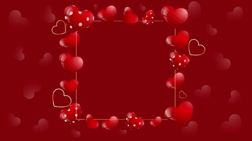 Valentines Day Frame Background Love Red Hearts