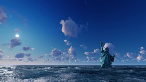Statue Of Liberty Drown In Ocean