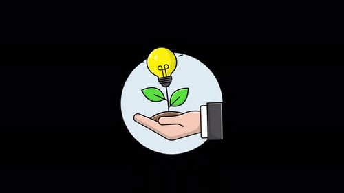 Hand mit Zwiebelbaum. Konzeptanimationsvideo von Bringing Ideas — transparent