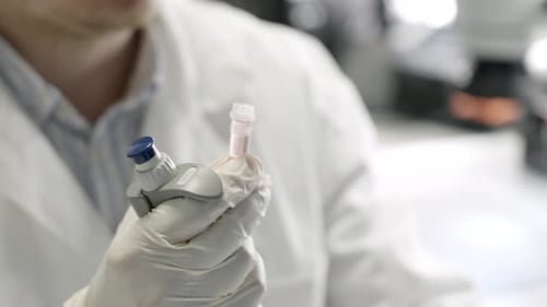Close-up of Scientist Working in Laboratory