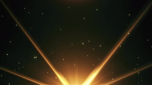 Radiant Golden Light Rays and Sparkling Particles Loop