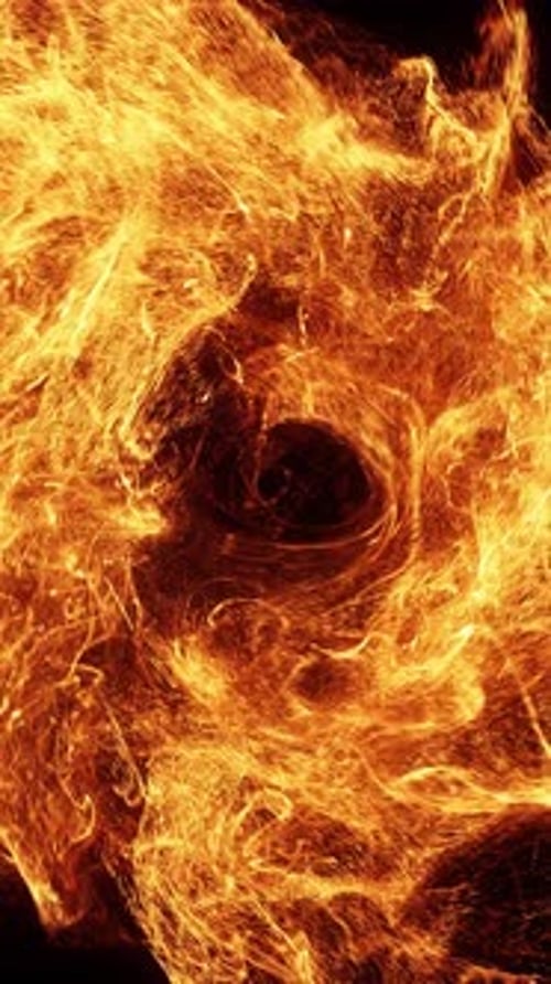 Fiery Energy Particles Swirling Shape Reveal