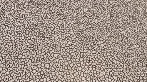 Aerial drone view of parched earth.