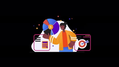 Animated Corporate Business Analysis with Flat Design Elements