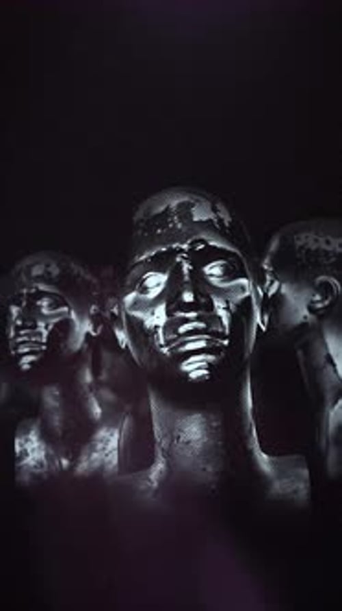 Mannequins Heads Looping Portrait Background