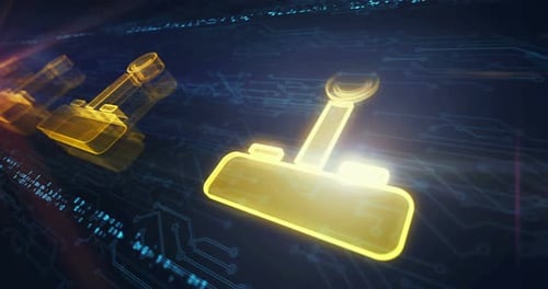 Joystick gaming symbols loop cyber loop concept