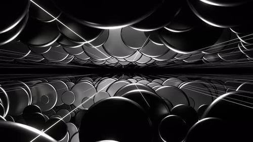 Weiße abstrakte Kreise formen Bewegungshintergrund Vj Loop In 4K