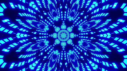 Dynamic blue light tunnel swirling background animation sequence