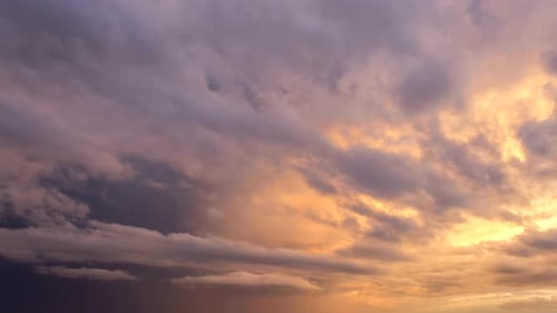 Dramatic Clouds at Colorful Sunset