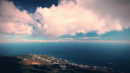 sea and clouds. timelapse. ocean view.