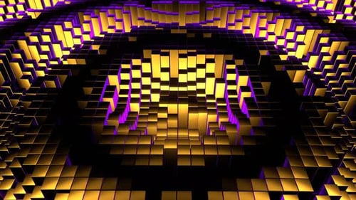 Yellow And Purple Square Waves Move In Circles Background Vj Loop In 4K
