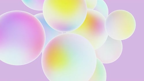 Colorful Abstract Gradient Spheres Floating Seamless Loop