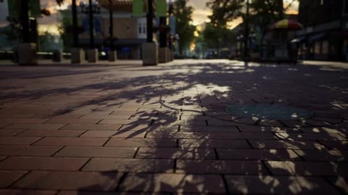 Small Town with Empty Streets