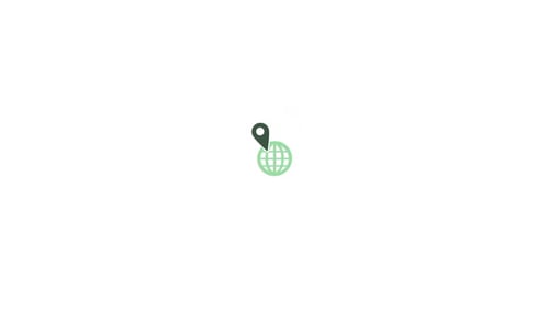 Flat Design Animated Globe and Location Pin Icon