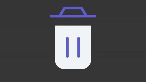 Animation des Mülleimer-Symbols | Seamless Loop, Alphakanal, HD