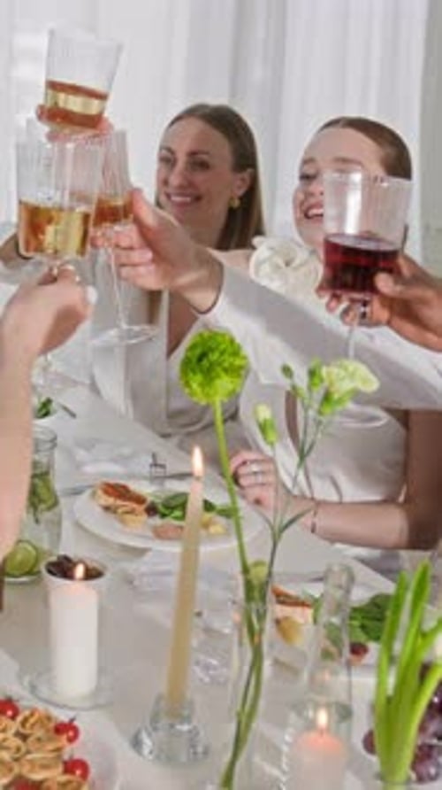 Wedding Reception Toast with Friends and Family