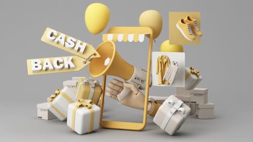 Animated 3D Mobile E-commerce Promotion with Cash Back