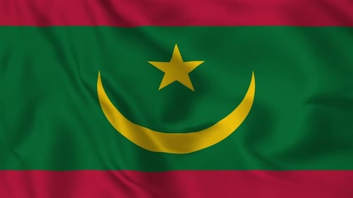 Waving Mauritania National Flag Seamless Animation