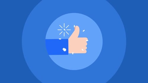 Animated Thumbs Up Hand Gesture Flat Design