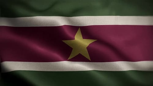 Waving Suriname Flag Loop Background Footage