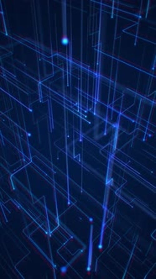 Vertical Video - Streaming Digital Data Nodes Technology Background