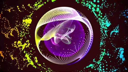 Abstract Digital Particle Sphere Looping Background