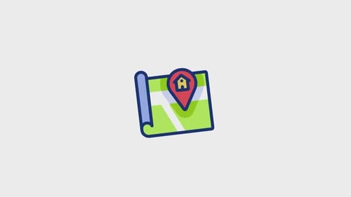 Animated Map Location Home Pin Icon