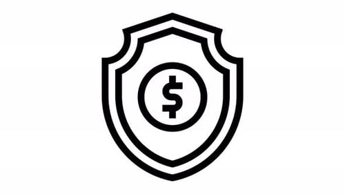 Animated Dollar Shield Icon for Financial Protection
