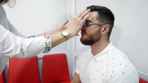Man Getting an Eye Exam at the Doctor's Office
