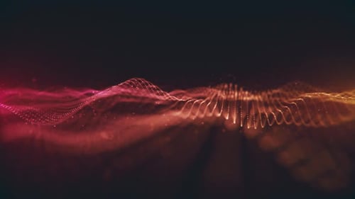 Glowing Fractal Wave Technology Background
