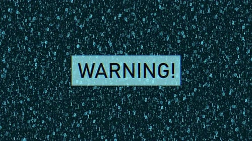 System Warning concept over computer binary code