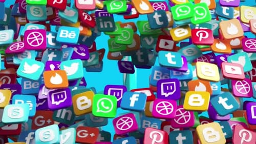 Dynamic Social Media Icons Logo Reveal Introduction