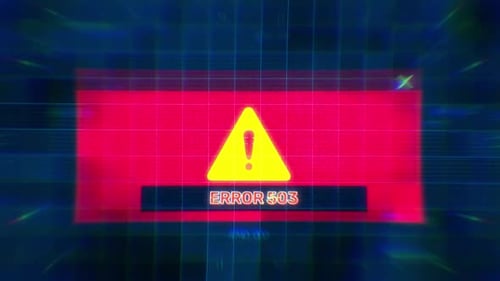 Digital Glitch Error Message Screen Animation